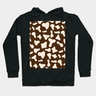 Milk Dairy Cow Print Pattern on Chocolate Background Hoodie